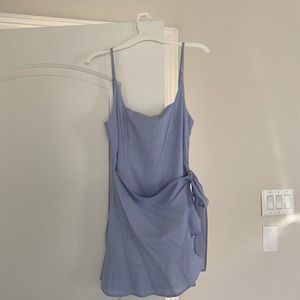 Princess Polly Baby Blue Mini Wrap Dress